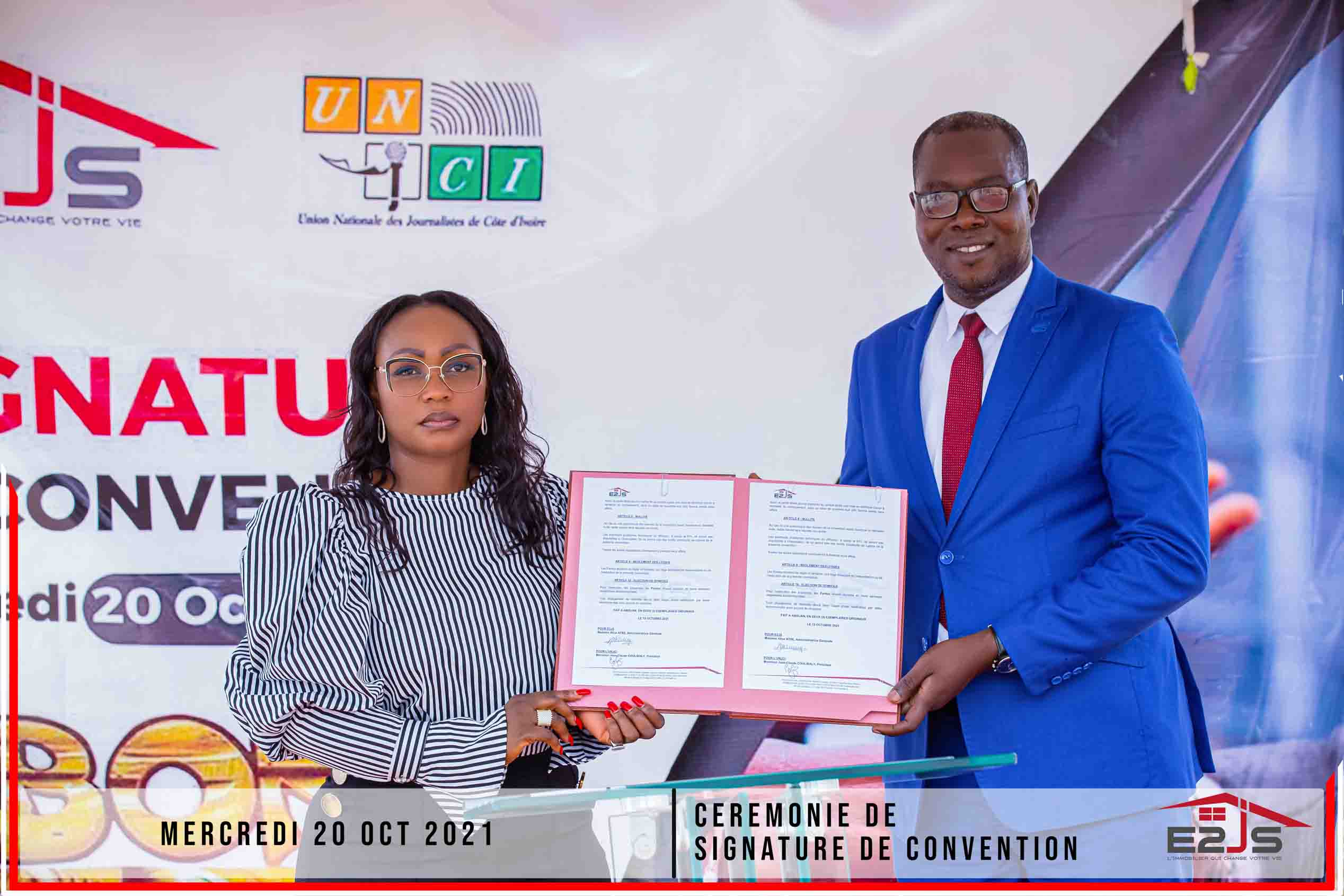 COMMUNIQUE DE PRESSE : Le promoteur immobilier E2JS et l’UNJCI signent un partenariat pour récompenser le Super Ebony 2021